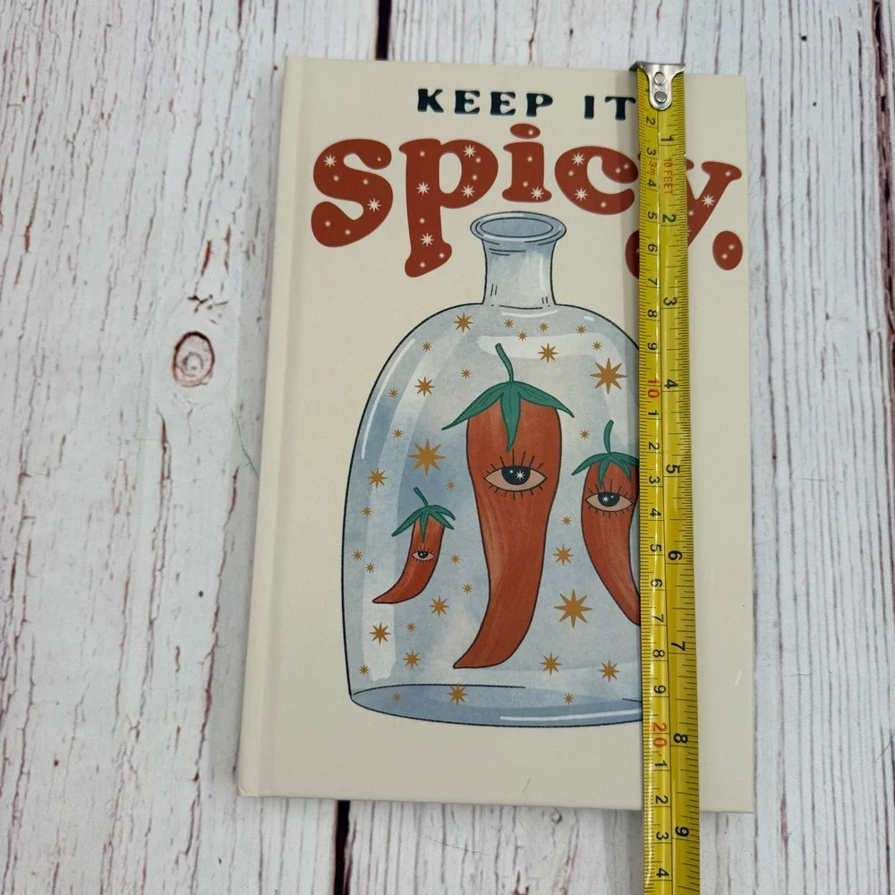 Ark Made Keep It Spicy Hardcover Journal Lined Pages Retro Chili Pepper Art